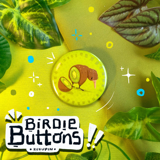 Kiwi Butt 🥝| Birdie Buttons | Button Pin