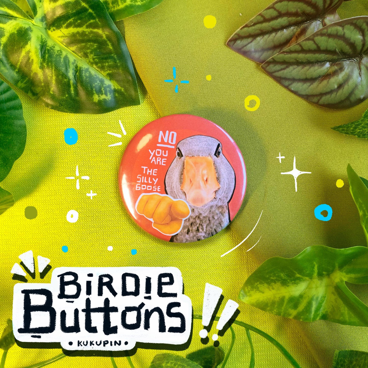 Silly Goose on the Loose 🪿 | Birdie Buttons Set  | Button Pin