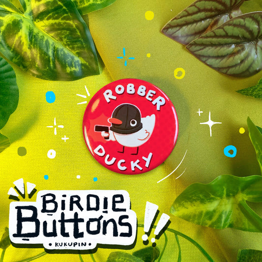 Robber Ducky 💰 | Birdie Buttons | Button Pin