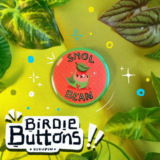 Smol Bean 🌿| Birdie Buttons | Button Pin