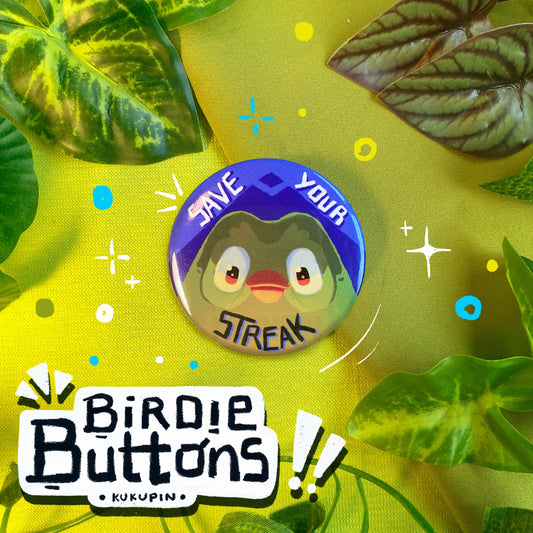 Save your Streak🔥 | Birdie Buttons | Button Pin