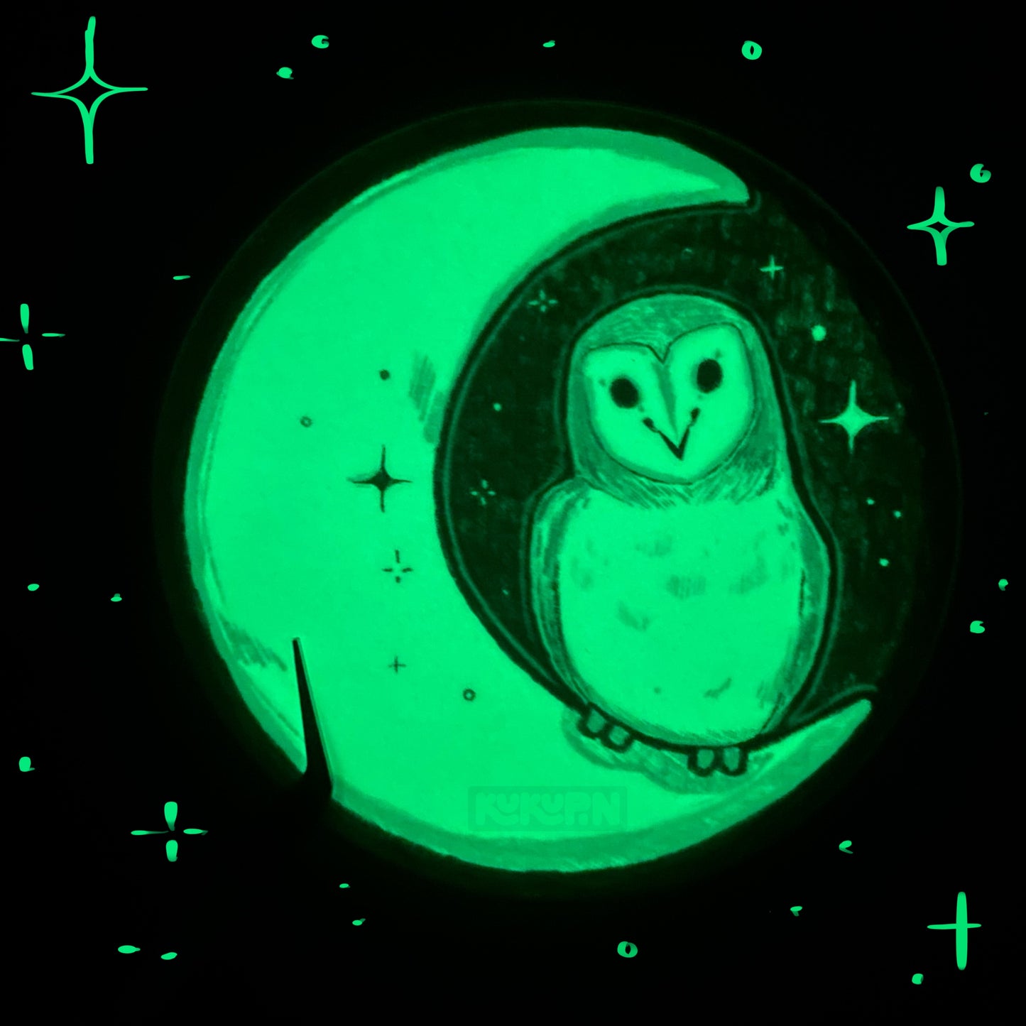 Owly night | Glow-in-the-dark Sticker | Weatherproof
