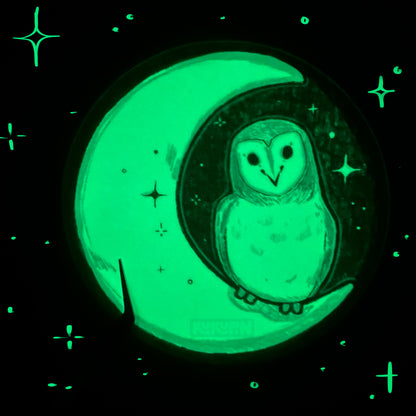 Owly night | Glow-in-the-dark Sticker | Weatherproof