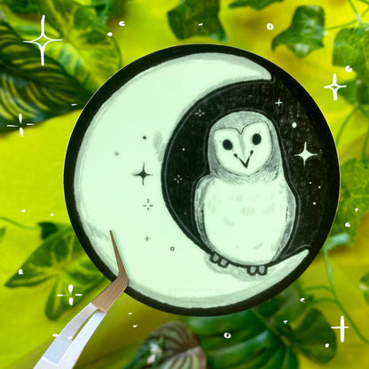 Owly night | Glow-in-the-dark Sticker | Weatherproof