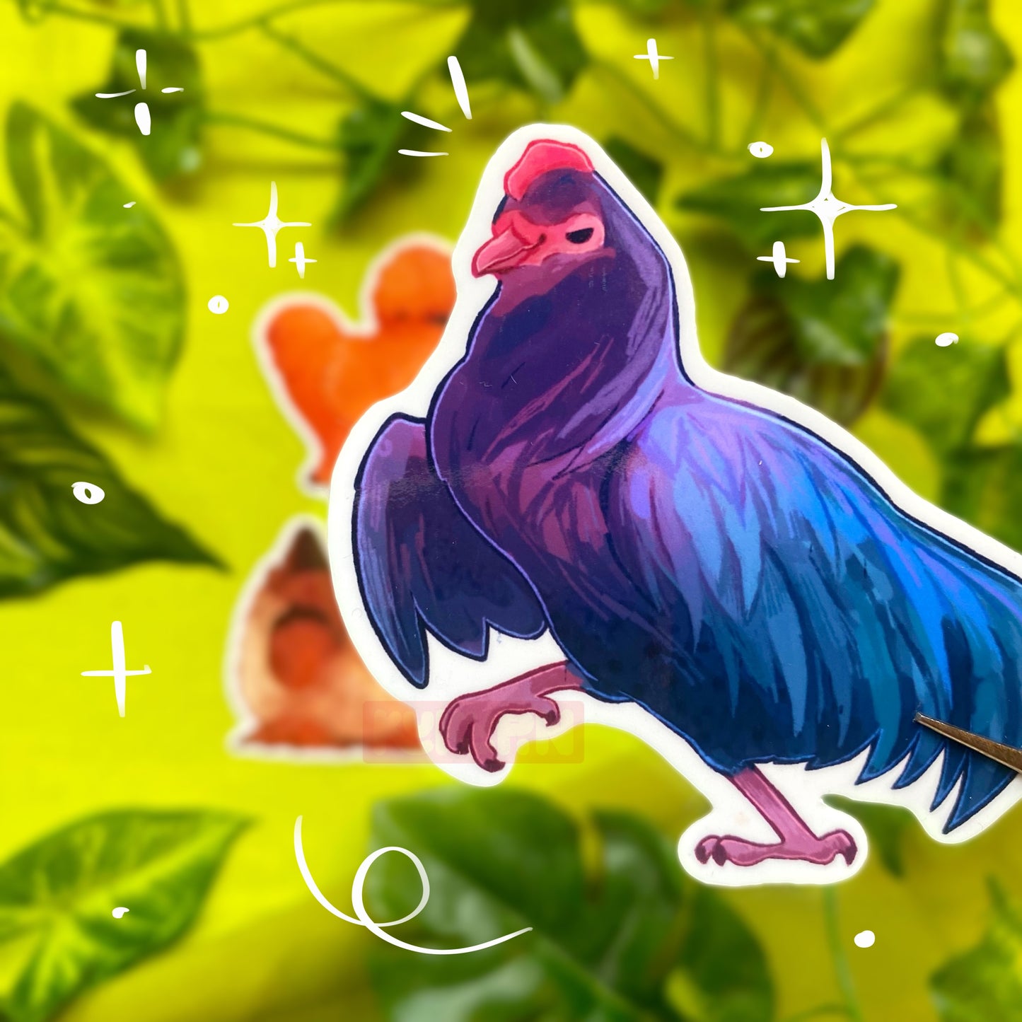 Elegant Rooster | Die-cut Vinyl Sticker | Chicken Farm Collection