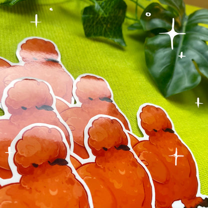 Fluffy Chicken | Die-cut Vinyl Sticker | Chicken Farm Collection