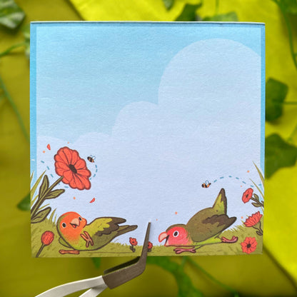 Blue Sky Lovebirds | Birdy Notepad